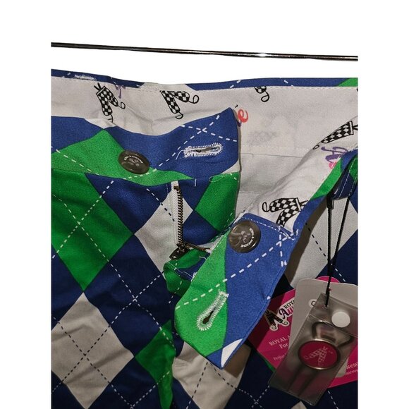 Royal & Awesome Blues On The Greens Argyle Golf Pants 36/30 Polyester Mens NWT - Picture 6 of 11